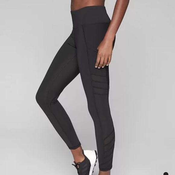Athleta Pants - Athleta Black Slash Stealth 7/8 Tight Size Small